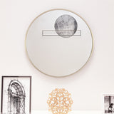 Matte Gold 24'' Round Mirror Metal Framed Circle Wall-Mounted Mirror