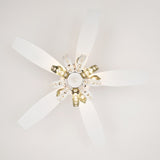 Matte White Crystal Ceiling Fan