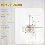 Matte White Crystal Ceiling Fan