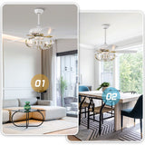 Matte White Crystal Ceiling Fan