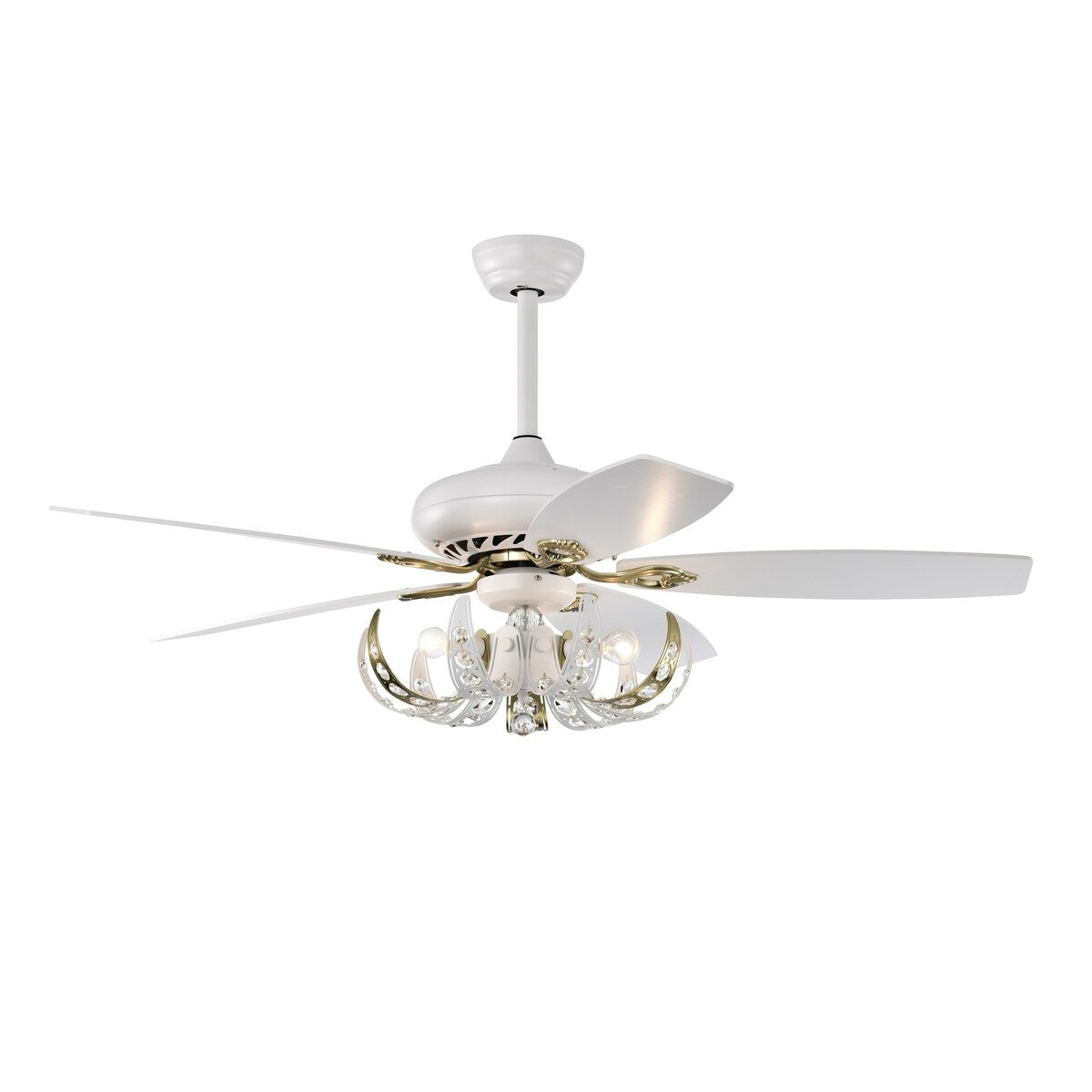 Matte White Crystal Ceiling Fan