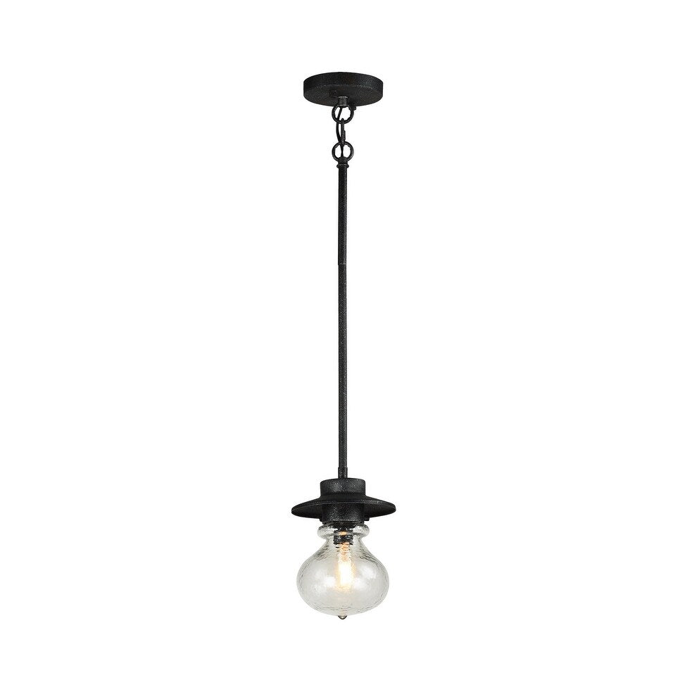 Madison Lighting One Light Pendant Coalmar Silver Black - Exact Size