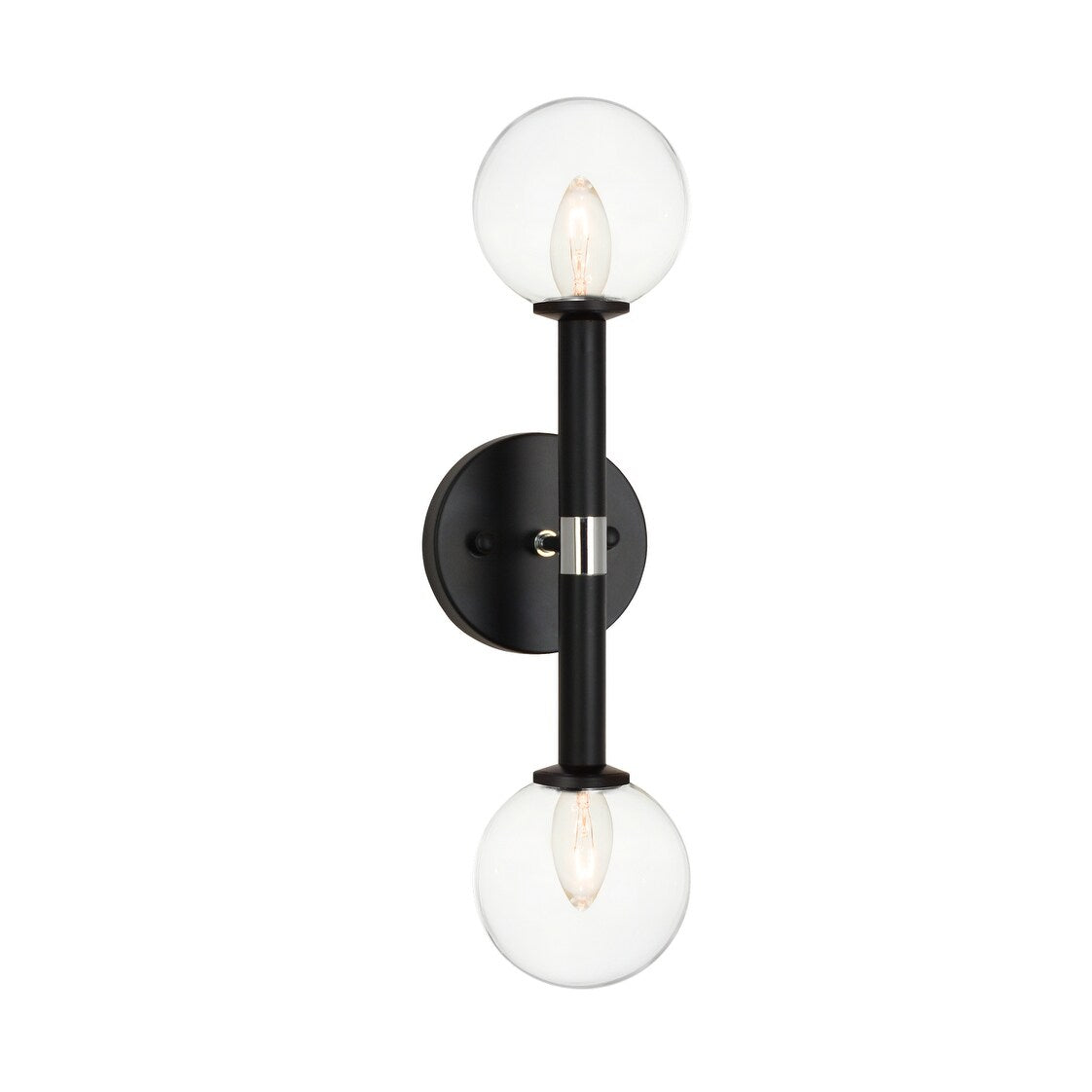 Madison Lighting Two Light Wall Sconce Stellar Black - Exact Size