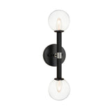 Madison Lighting Two Light Wall Sconce Stellar Black - Exact Size