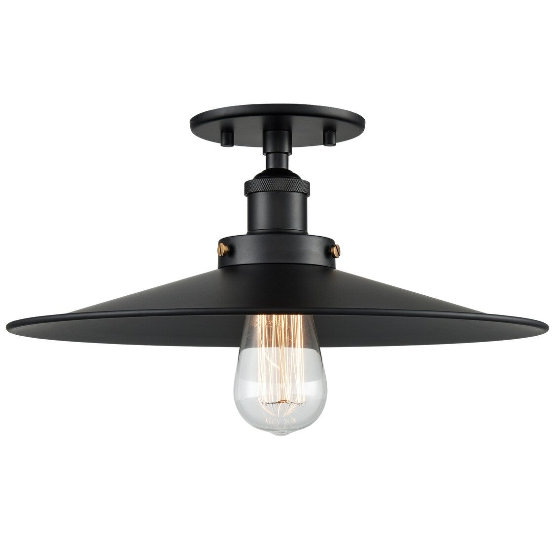 Matteo Lighting X46113BKBK One Light Flush Mount Bulstrode`S Workshop - Exact Size