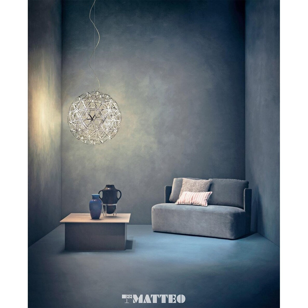 Matteo M15302BKCH One Light Flush Mount Tone Black Chrome - One Size