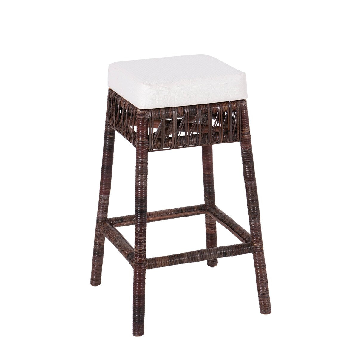 Maui Bohemian Basics Rattan Backless Bar Stool, by JONATHAN Y