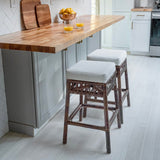 Maui Bohemian Basics Rattan Backless Bar Stool, by JONATHAN Y