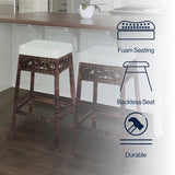 Maui Bohemian Basics Rattan Backless Bar Stool, by JONATHAN Y