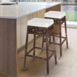 Maui Bohemian Basics Rattan Backless Bar Stool, by JONATHAN Y