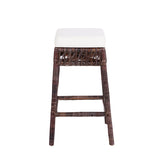 Maui Bohemian Basics Rattan Backless Bar Stool, by JONATHAN Y
