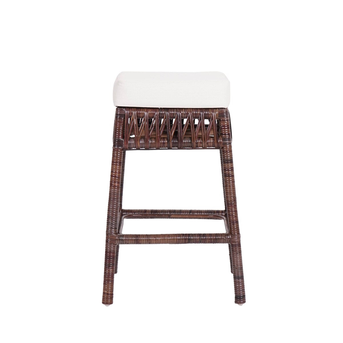 Maui Bohemian Basics Rattan Backless Bar Stool, by JONATHAN Y