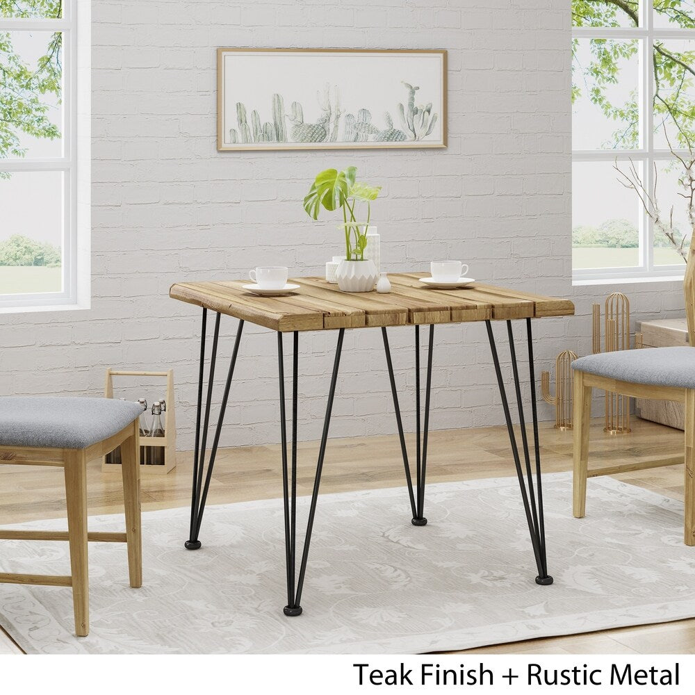 Christopher Knight Home Maverick Indoor Industrial Acacia Wood Dining Table - Teak
