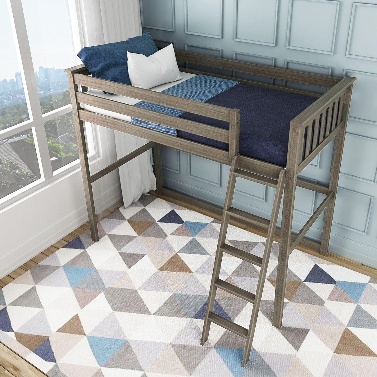 Max and Lily Twin-Size High Loft Bed