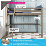 Max and Lily Twin-Size High Loft Bed