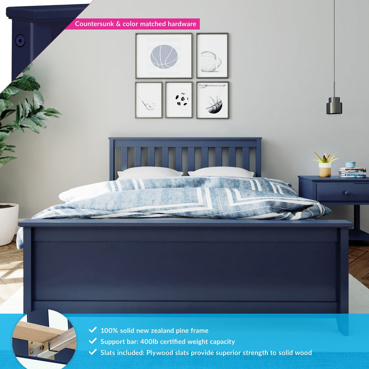 Max and Lily Full Size Platform Bed