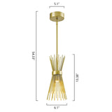 Maxax 1 - Light Single Bell Pendant With Wrought Iron Accents - N/A