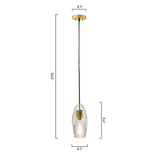 1 -Light Single Geometric Pendant with Crystal Accents