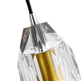 1 -Light Single Geometric Pendant with Crystal Accents