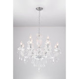Maxax 12 - Light Candle Style Traditional Chandelier with Crystal Accents - MX17020-12-P