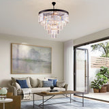 Maxax 12 - Light Unique Tiered Chandelier with Crystal Accents