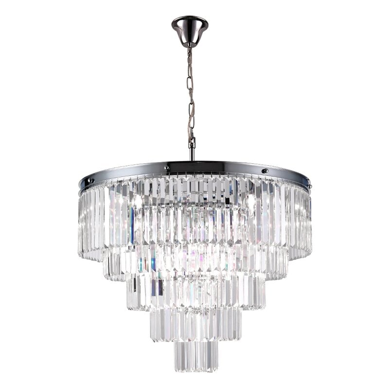 Maxax 12 - Light Unique Tiered Chandelier with Crystal Accents