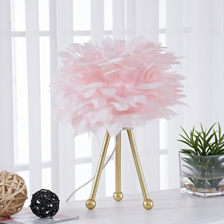 14.5" Tripod Feather Table Lamp
