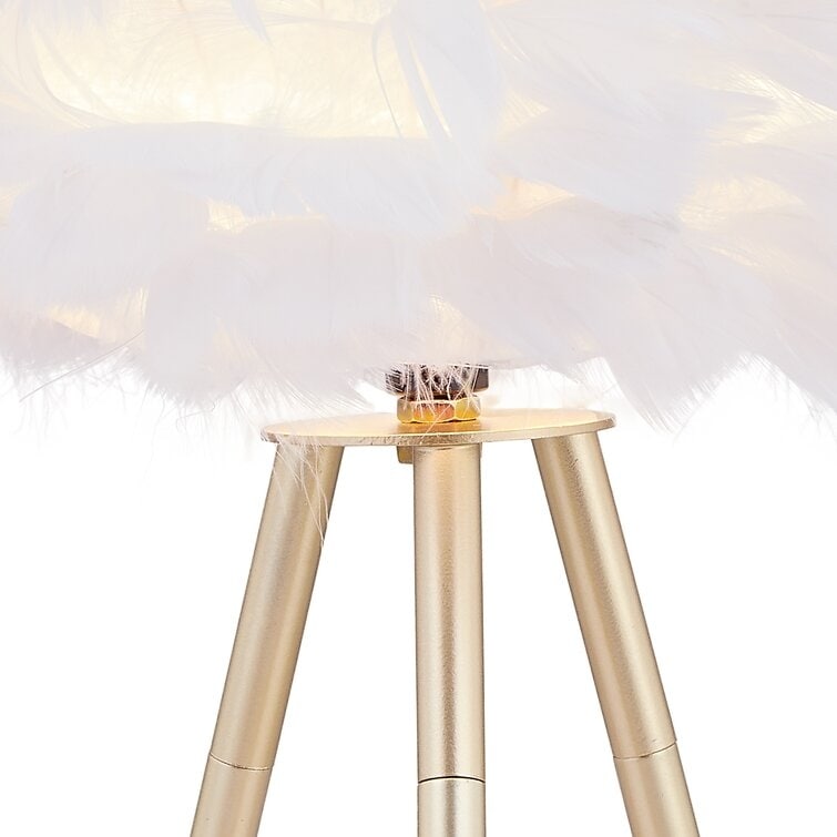 14.5" Tripod Feather Table Lamp