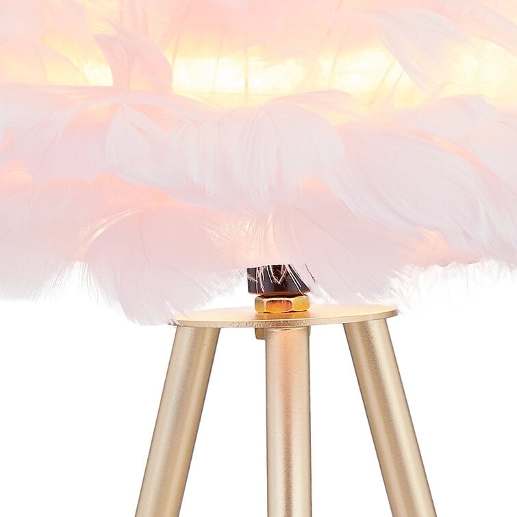 14.5" Tripod Feather Table Lamp