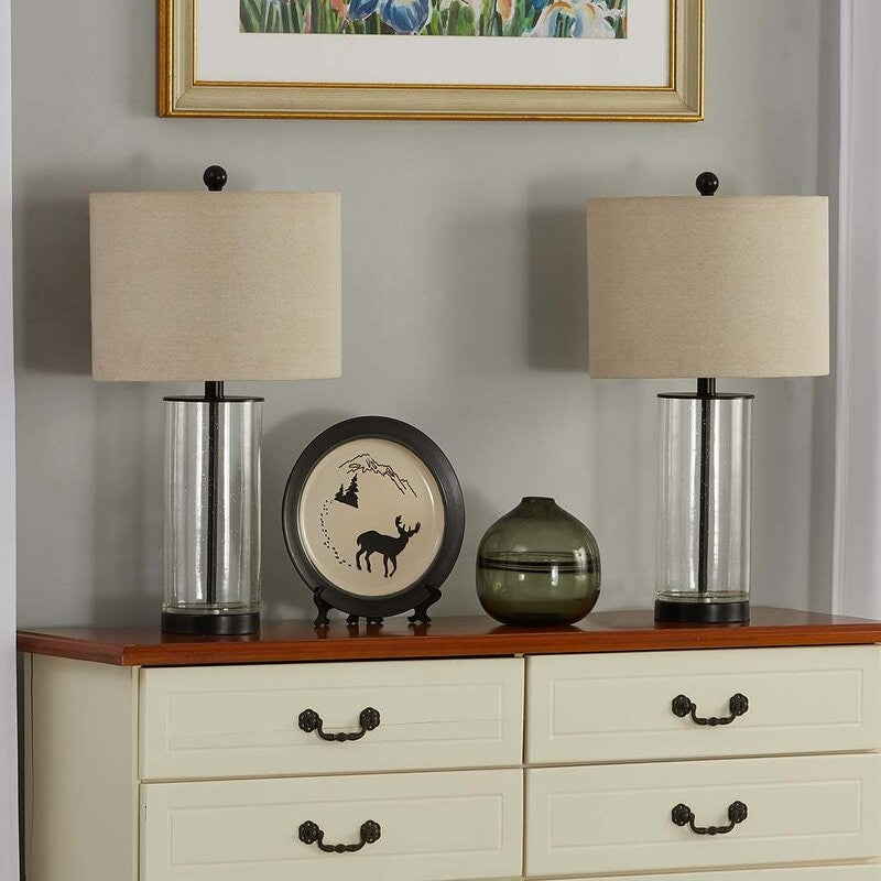 23.75" Clear Glass Table Lamp Set (Set of 2) - 13*13*23.75