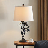 26" Black Bedside Table Lamp Set (Set of 2)