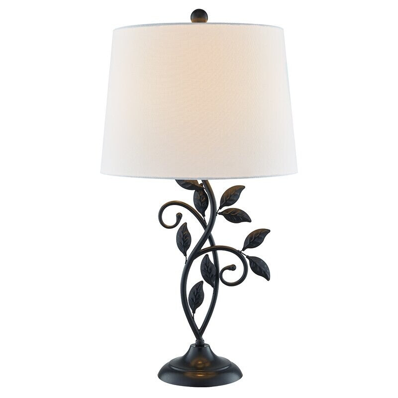 26" Black Bedside Table Lamp Set (Set of 2)