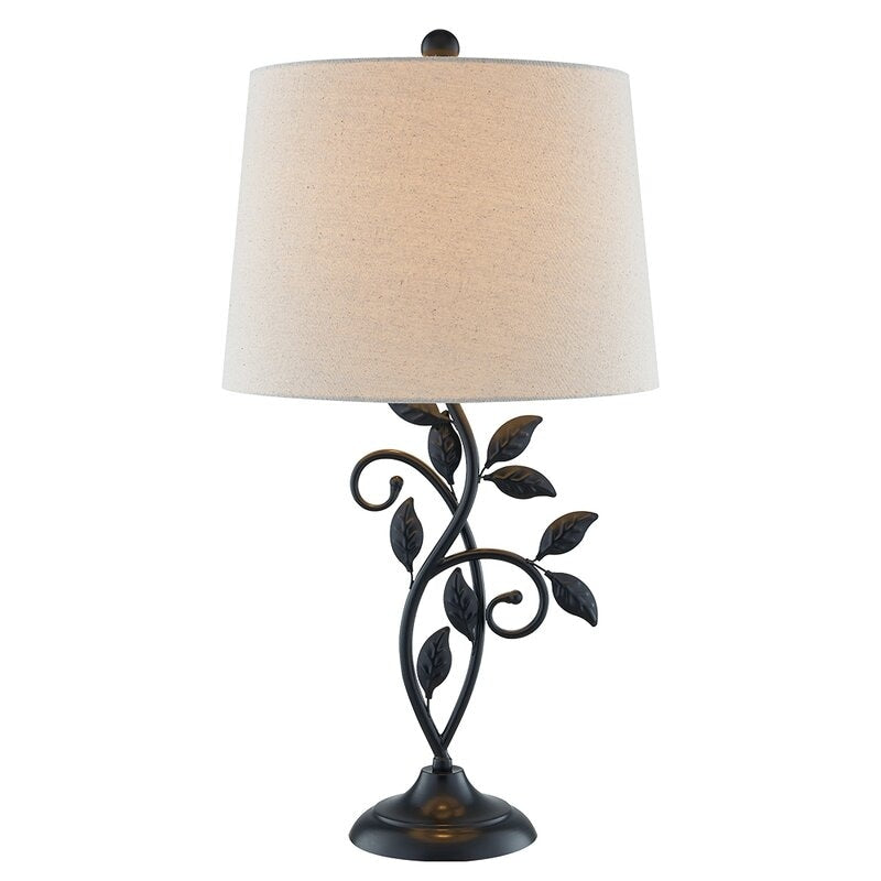 26" Black Bedside Table Lamp Set (Set of 2)