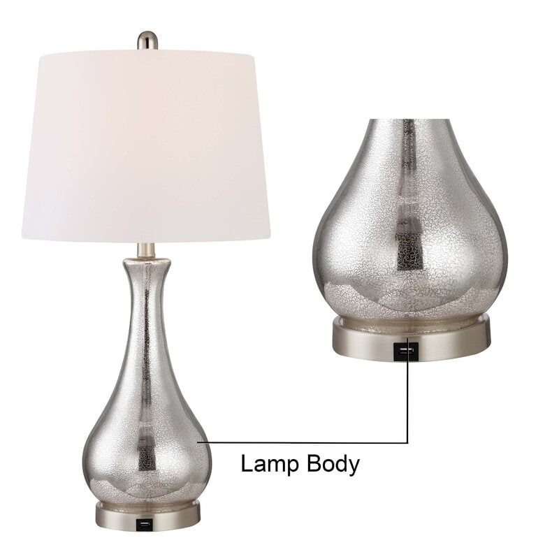 27.25" Table Lamp Set with USB (Set of 2)