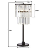 28" Crystal Black Table Lamp Set (Set of 2)