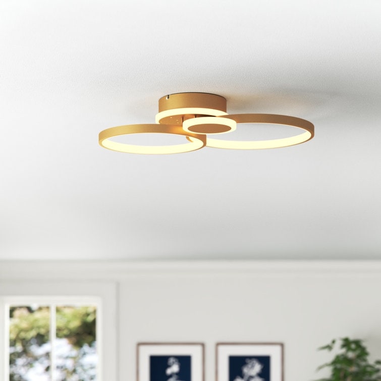 Maxax 3-Light 21.7" Simple Circle LED Semi Flush Mount - N/A
