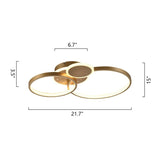Maxax 3-Light 21.7" Simple Circle LED Semi Flush Mount - N/A