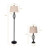 3 Piece Table And Floor Lamp Set