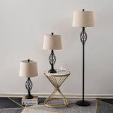 3 Piece Table And Floor Lamp Set