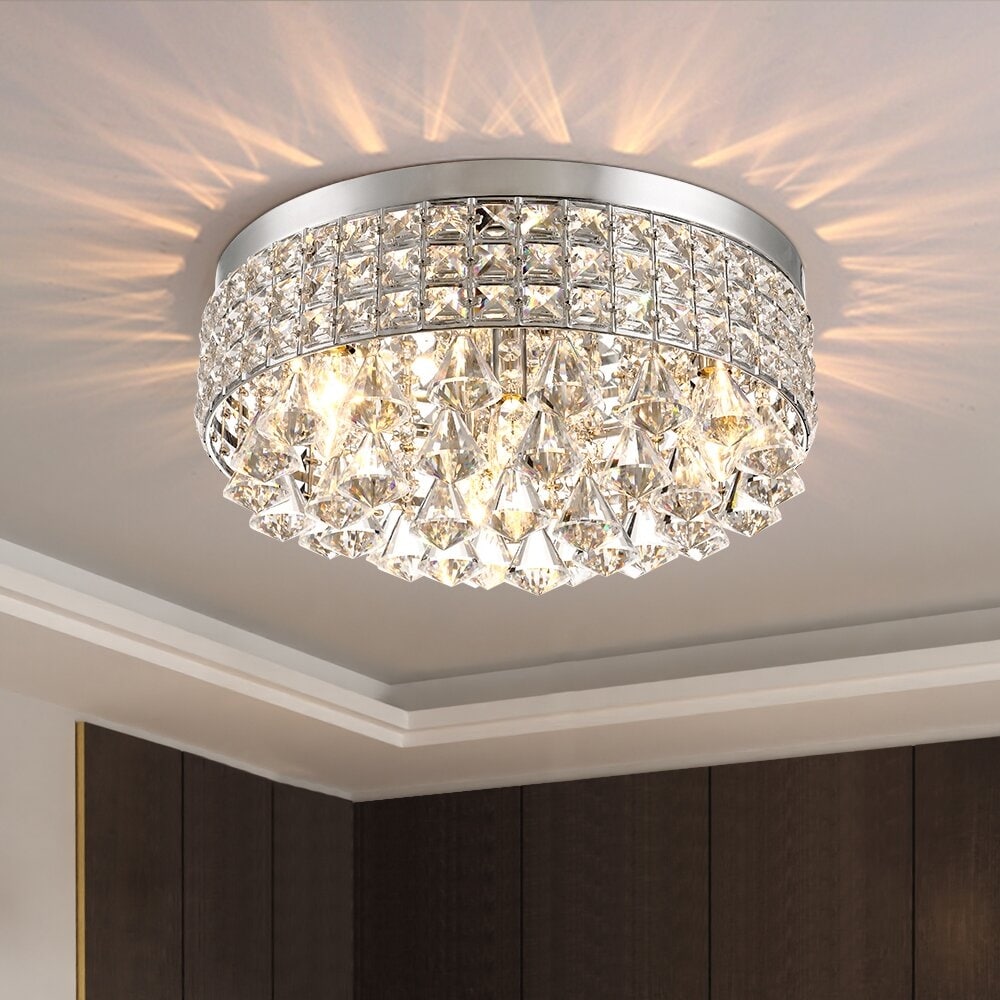 Maxax 4 - Light 15'' Crystal Metal Flush Mount - N/A