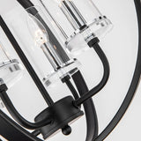 Maxax 4 - Light Shaded Globe Chandelier with Wrought Iron Accents