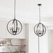 Maxax 4 - Light Shaded Globe Chandelier with Wrought Iron Accents