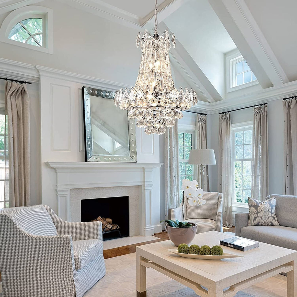 Maxax 6 - Light Unique / Statement Empire Chandelier with Crystal Accents