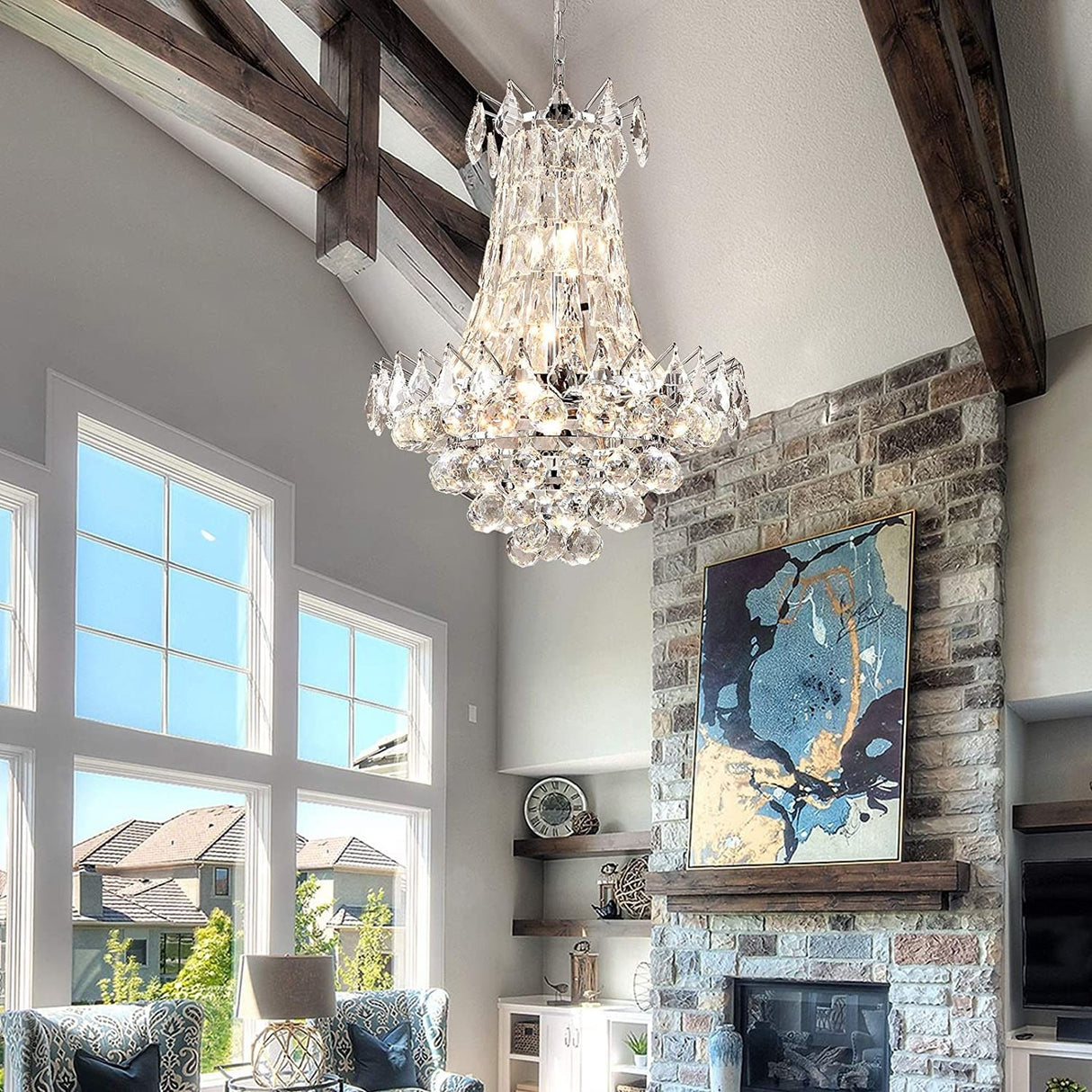 Maxax 6 - Light Unique / Statement Empire Chandelier with Crystal Accents