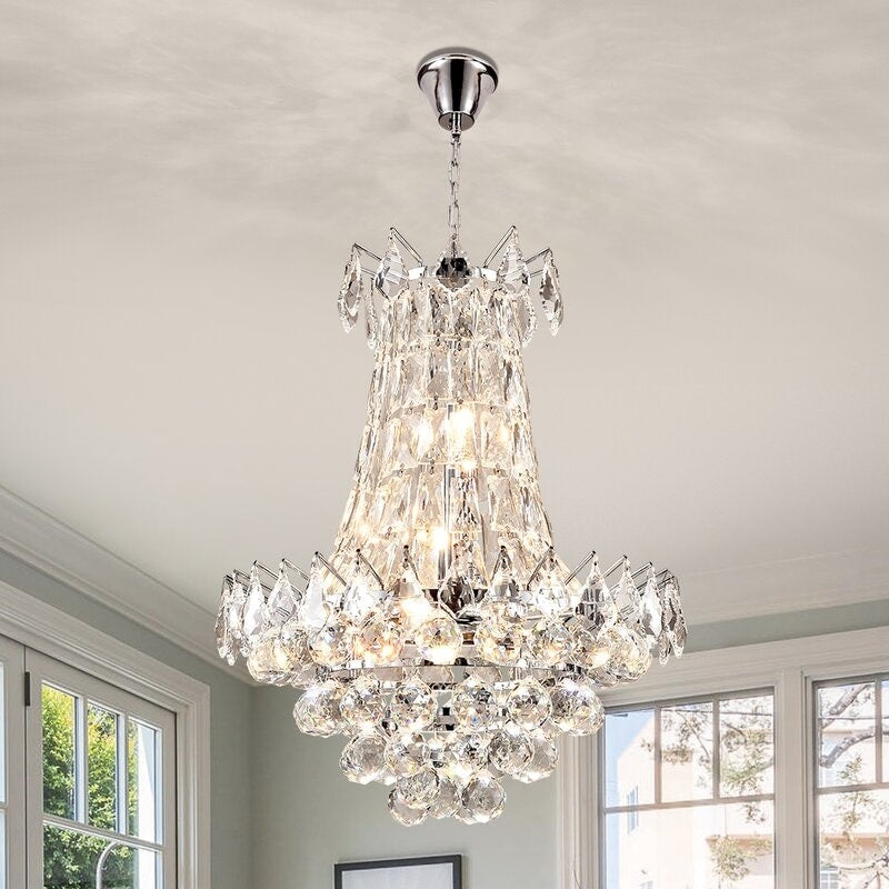 Maxax 6 - Light Unique / Statement Empire Chandelier with Crystal Accents