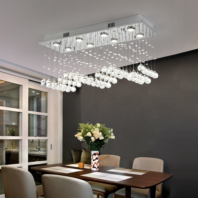 Maxax 8 - Light Unique Tiered Chandelier with Crystal Accents - MX19007-8-C