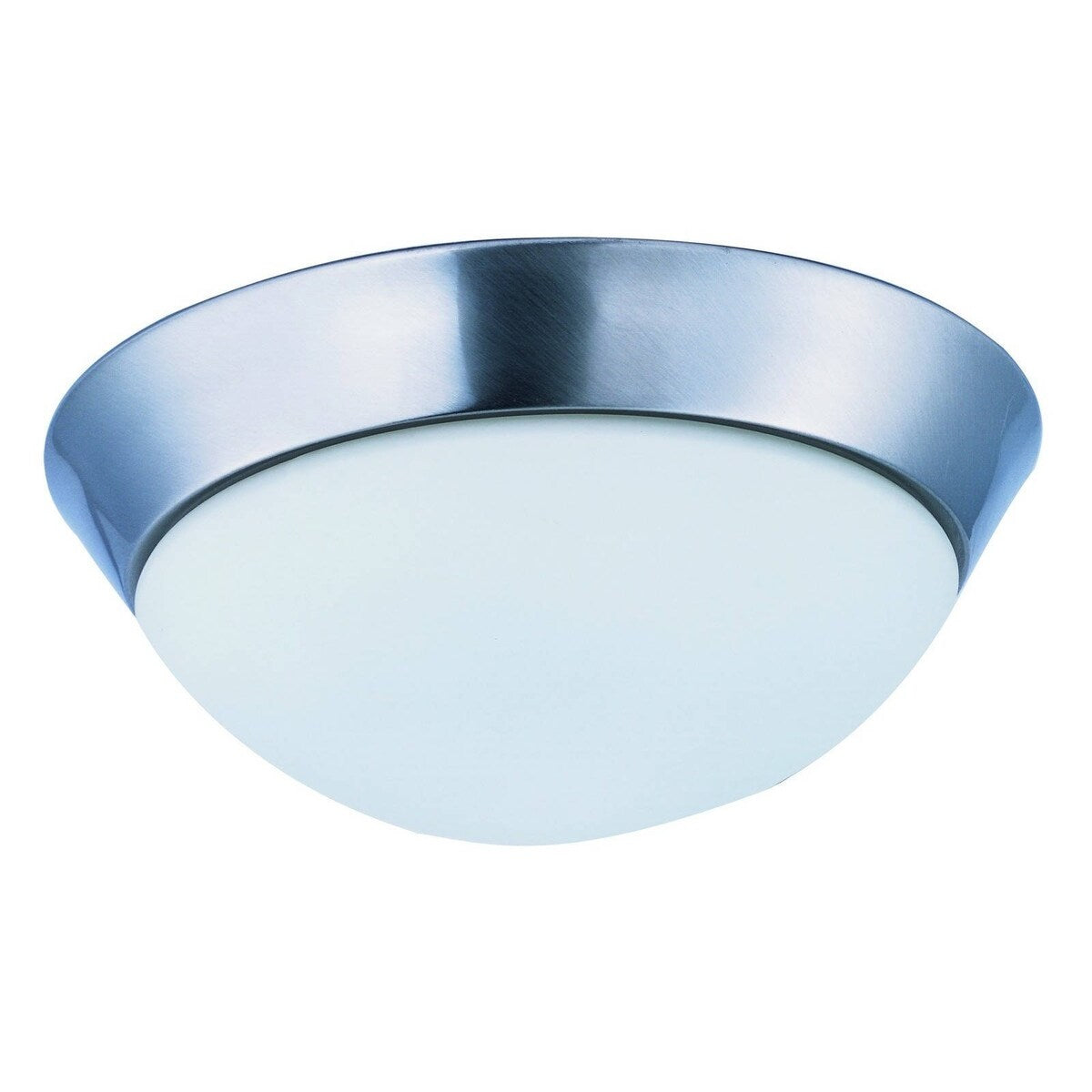 Maxim Satin White Shade 1-light Chrome Mode LED Flush Mount Light