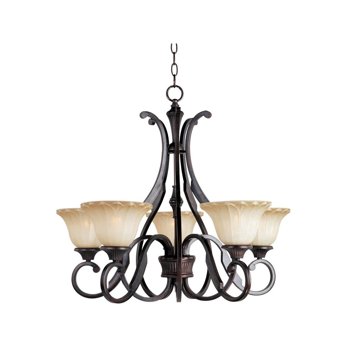 Maxim Wilshire Shade 5-light Bronze Contour Single Tier Chandelier