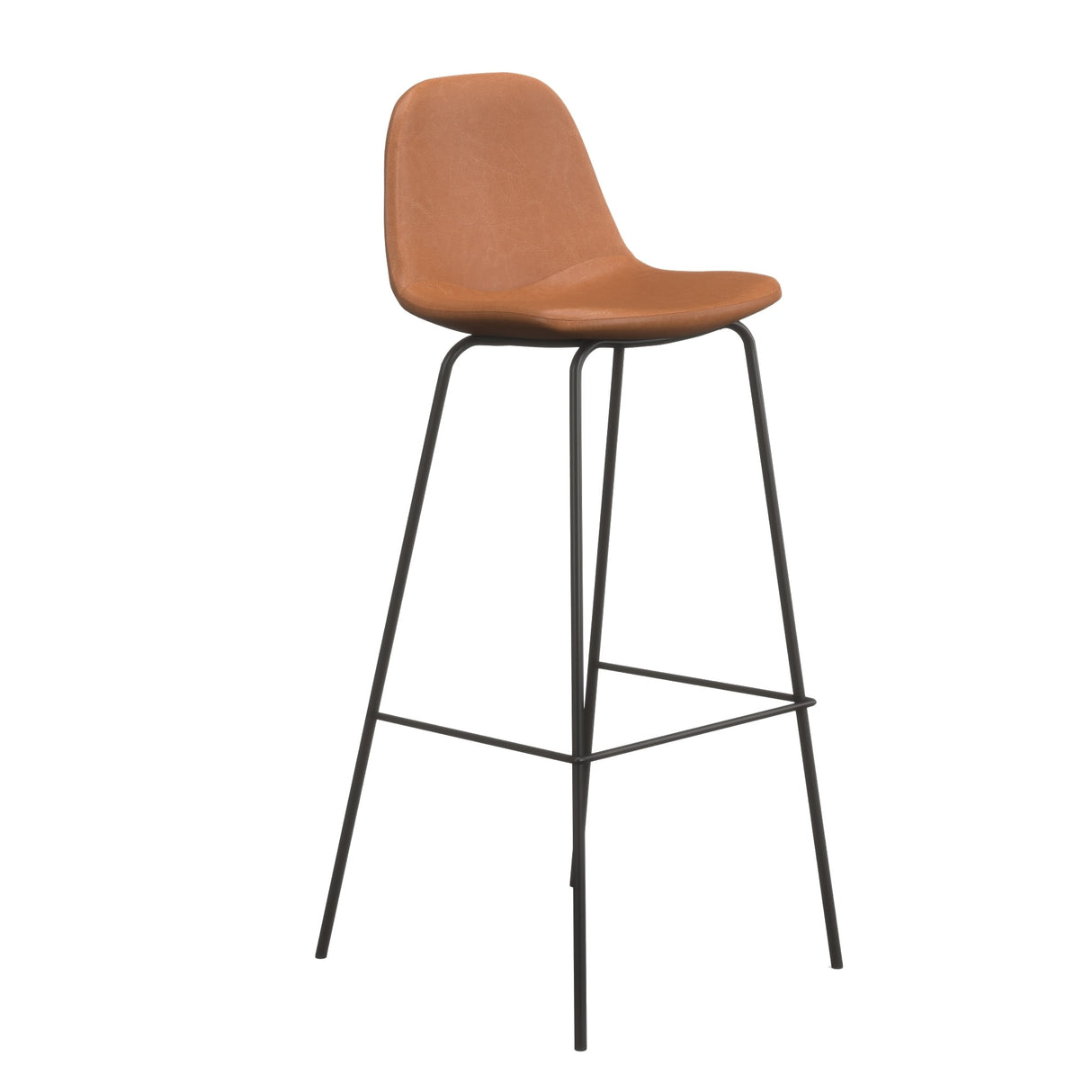 Maxine Vegan Leather Bar Height Stools Black Legs (Set of 2)