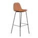 Maxine Vegan Leather Bar Height Stools Black Legs (Set of 2)